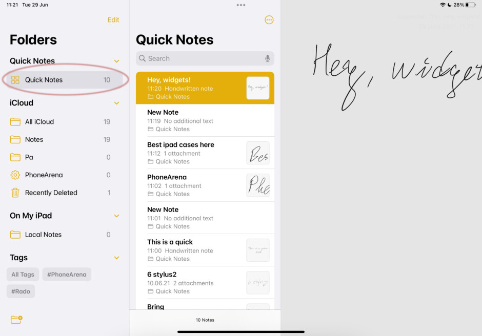 Notesアプリの新しいQuickNotesフォルダー-iPadOS15：QuickNotesの使用方法