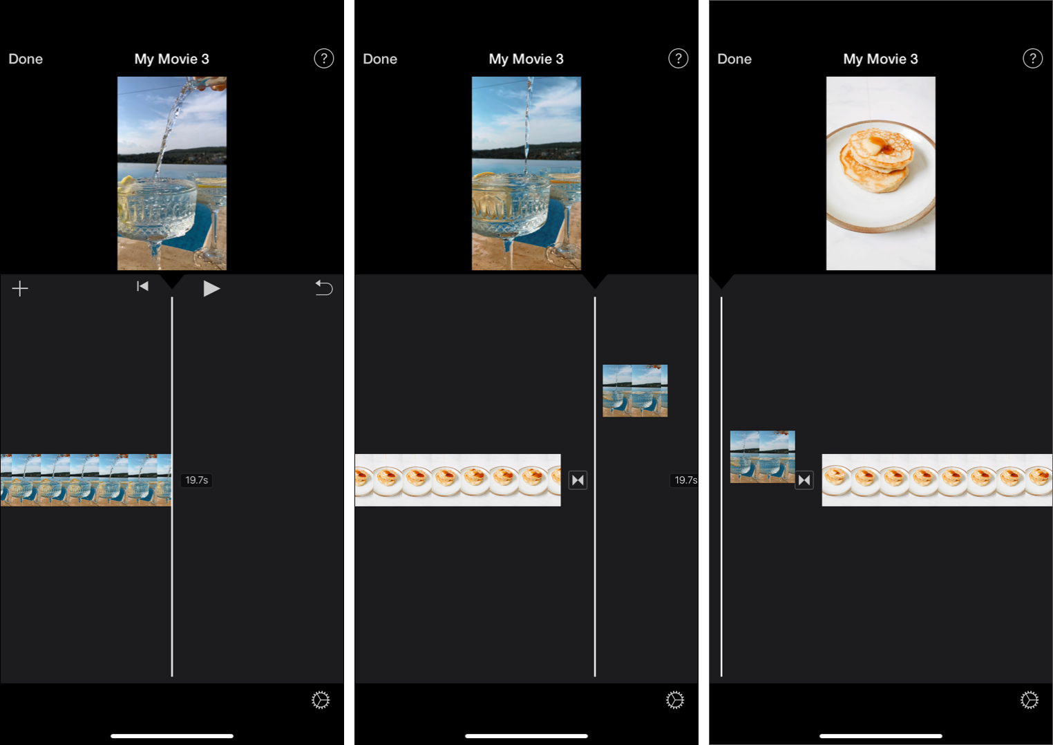 Dragging to change video position in iMovie timeline