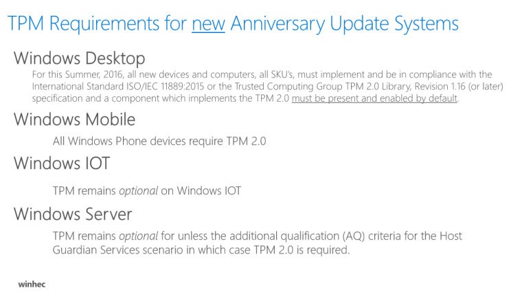 Windows 10TPM要件