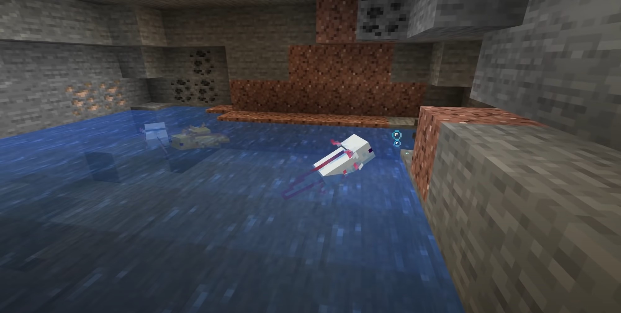 Minecraft の洞窟と崖 Axolotl Glow Squid Goats Ja Atsit