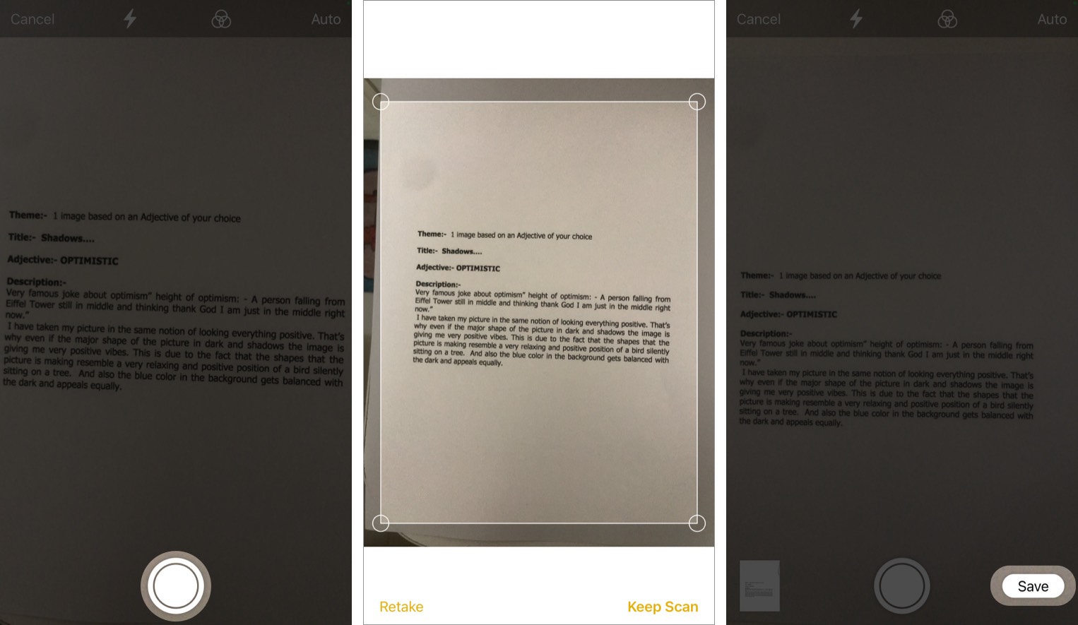 スキャンしたドキュメントをiPhoneのノートアプリから保存する