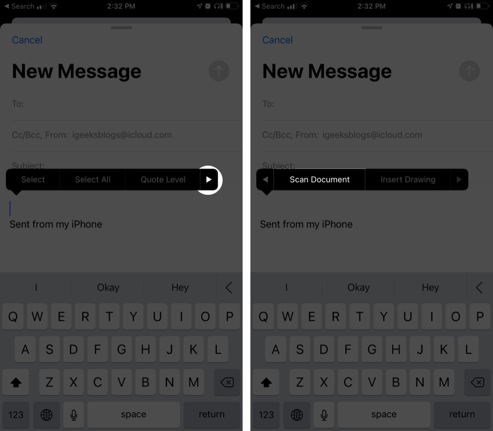 iPhoneでスキャンしたドキュメントを送信するメールアプリ