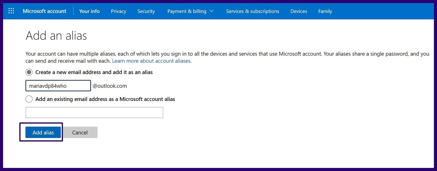 yahooメールのステップ20でメールエイリアスを作成する
