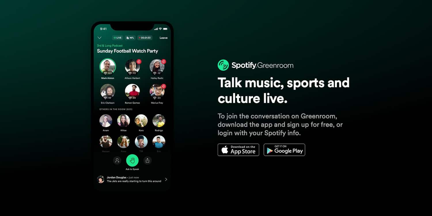 Spotify GreenroomClubhouseの競合他社