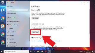 how to uninstall a Windows 10 update-restart now