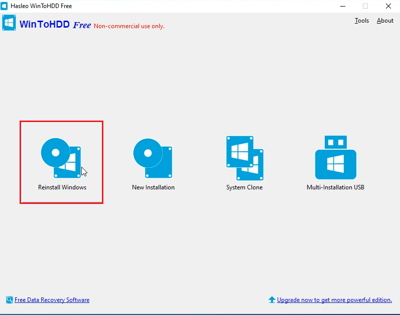 Reinstall Windows Wintohdd