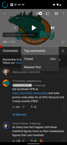 YouTube Timed Comments 1