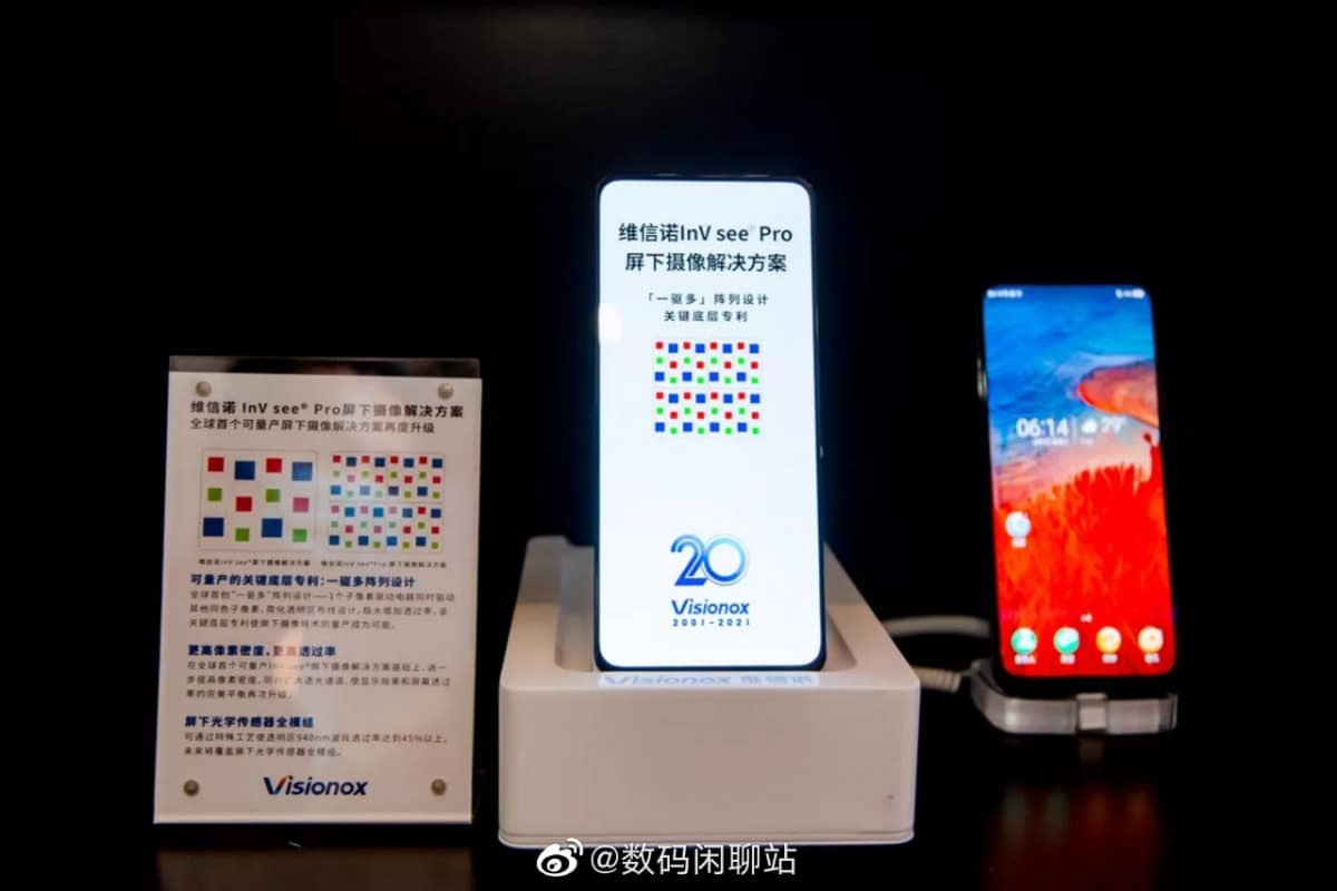 VisionoxアンダーディスプレイカメラZTE