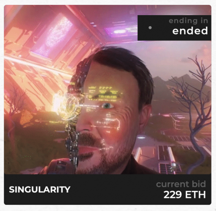 アートワーク Singularity は Nftstarsのデビューセレブリティドロップで229ethで販売されました Ja Atsit