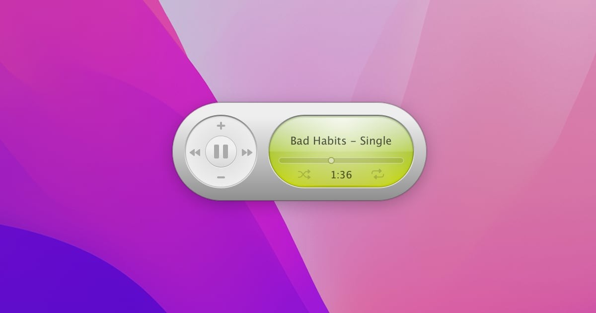 Music Widget macOS Big SurMonterey