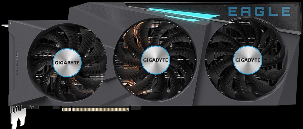 GIGABYTE GeForce RTX 3080 Ti EAGLE12Gビデオカードの上面図