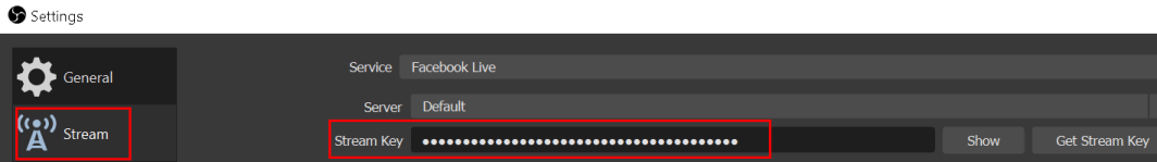 Obs Settings Stream Key Min