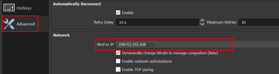 Obs Advanced Settings Network Bindip Min