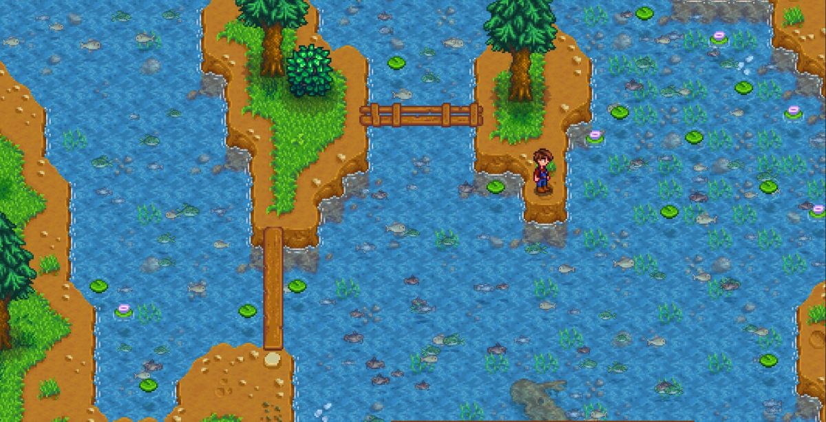 Stardew Valley Modは ダンフィッシュを見ることができるようにすることで釣りを容易にしますstardew Valley Ja Atsit