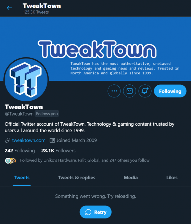 Twitterに問題があります：ブックマーク、プロファイル、その他にアクセスできません02 | TweakTown.com