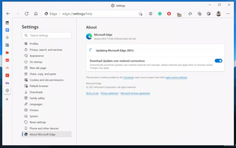 MicrosoftEdgeの更新