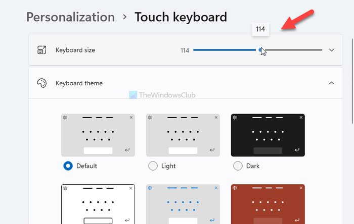 タッチをカスタマイズする方法Windows11のキーボード