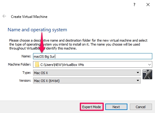 create virtualbox mac os x vm using windows