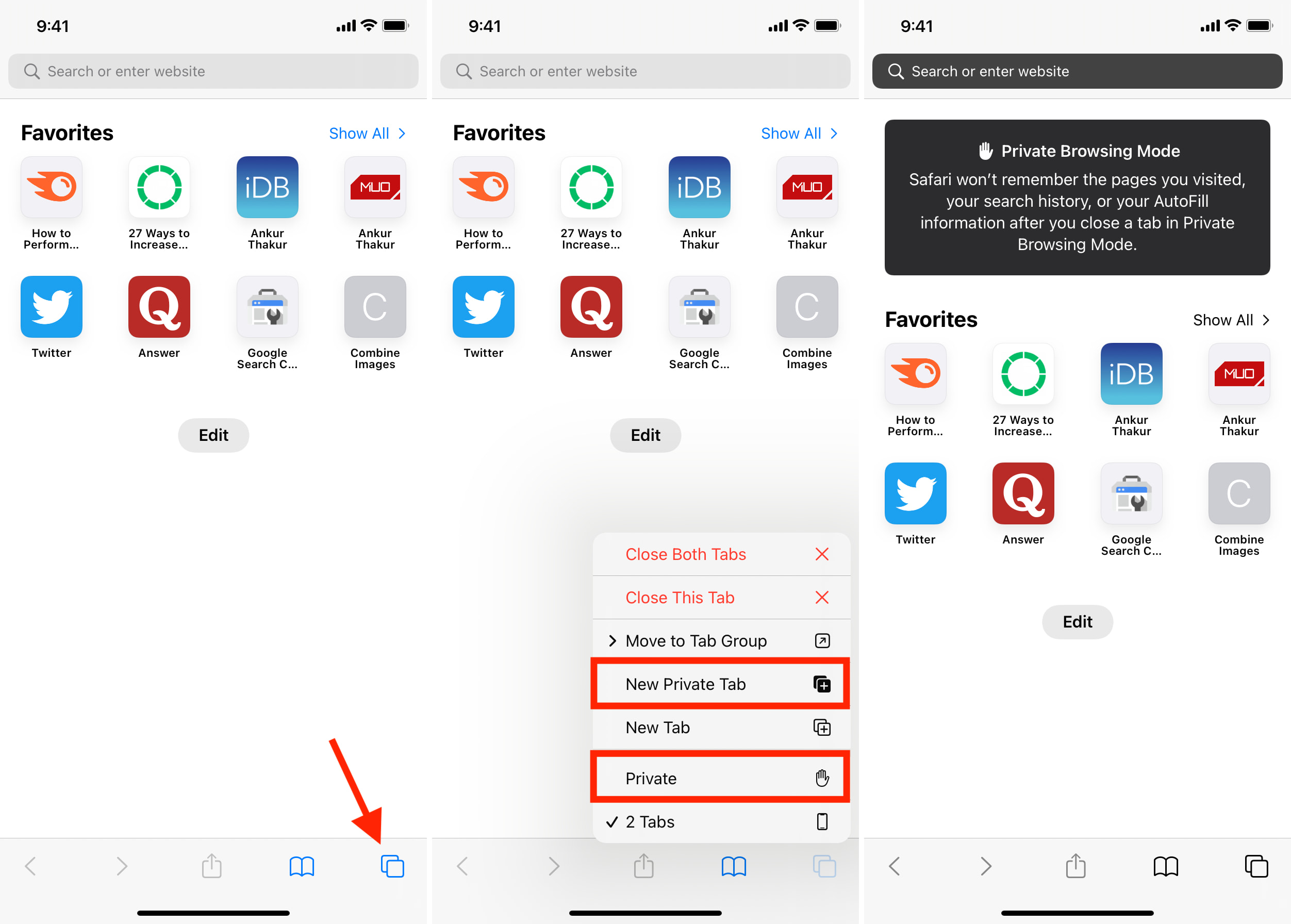 How To Get Rid Of Private Tab On Safari Iphone