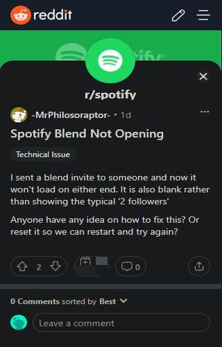 Spotifyは 一部のユーザーがblendプレイリストにアクセスできない または新しいblendの招待を受け入れることができないことを認識しています Ja Atsit
