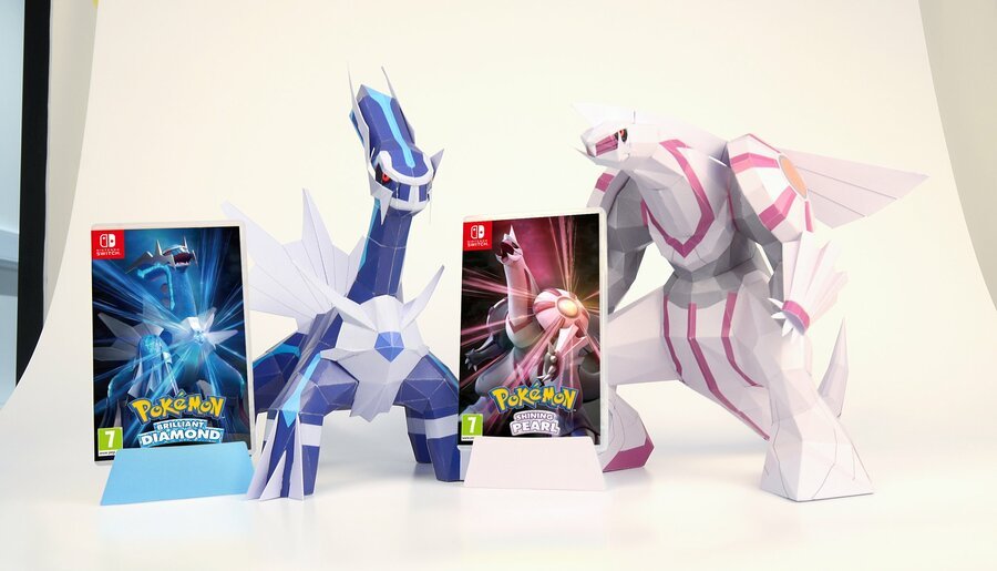 ポケモンは自宅で印刷して構築するための無料のディアルガとパルキアのペーパークラフトモデルを共有しています Ja Atsit