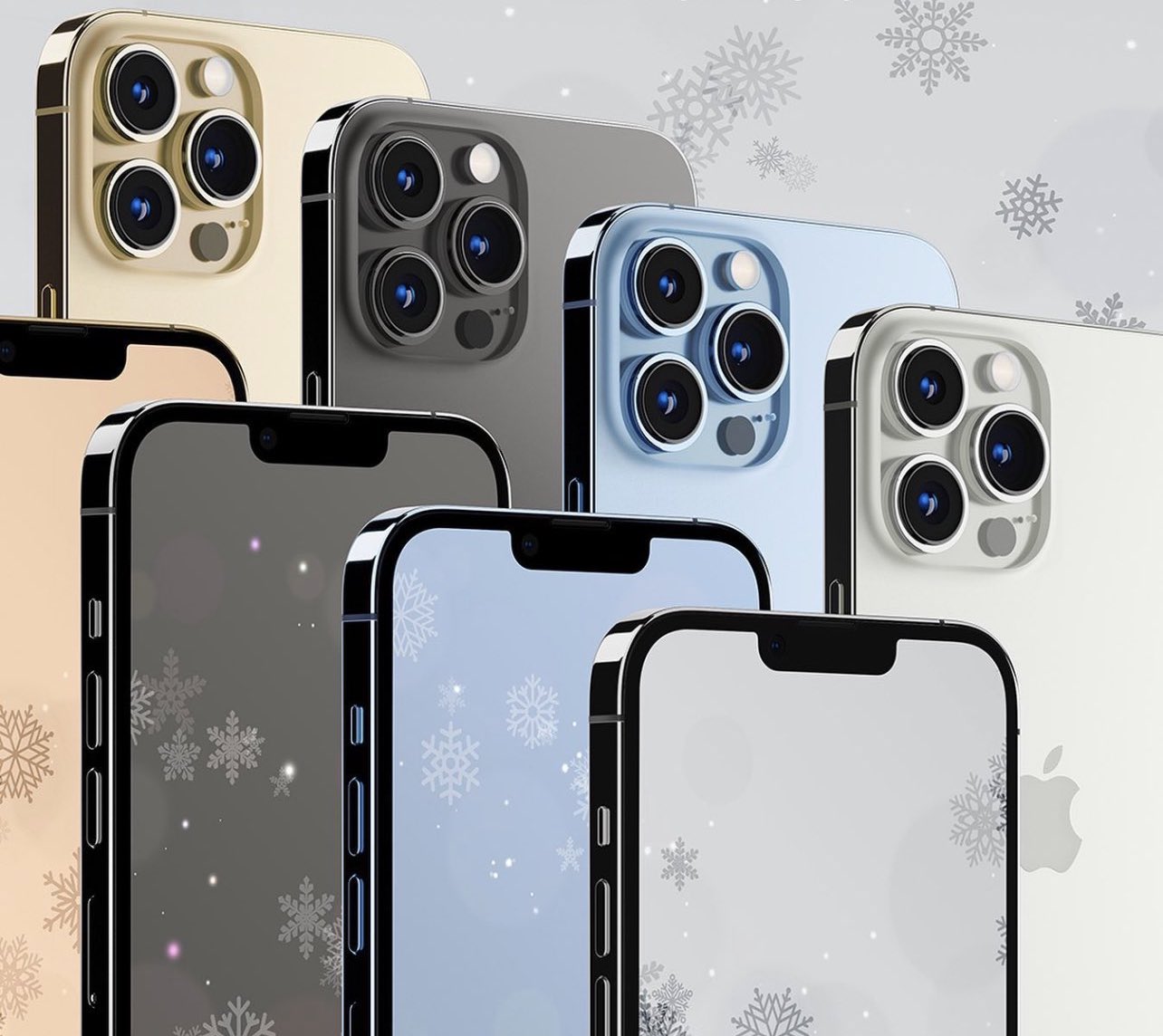 Iphone 13proの色に合わせて降る雪の壁紙 Ja Atsit