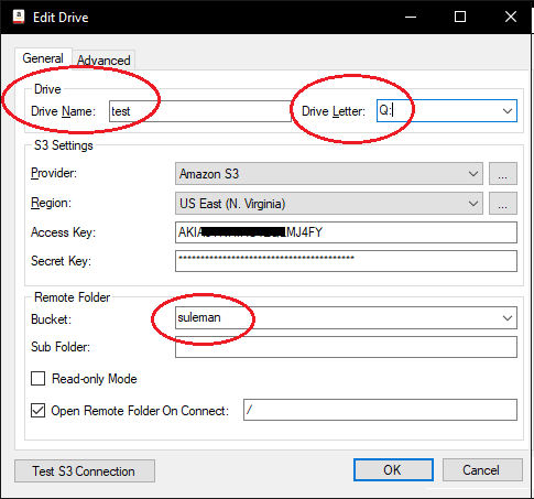 S3 Drive AwS-referenties