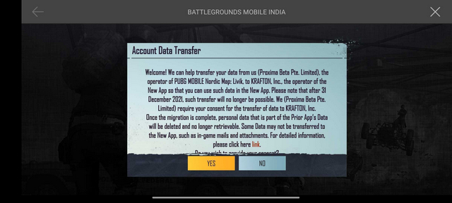 battlegrounds mobiel india accountoverdracht