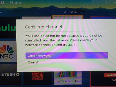 YouTube_Roku_cant_run_channel_error