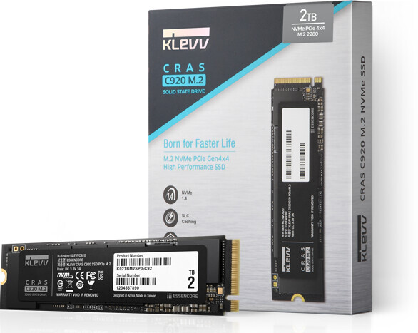 KLEVV CRAS C920 ESSENCORE onthult KLEVV CRAS C920 & C720 M.2 NVMe SSD's