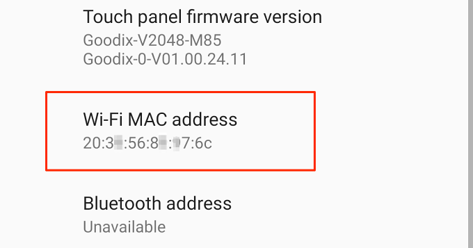device wifi mac address unavailable