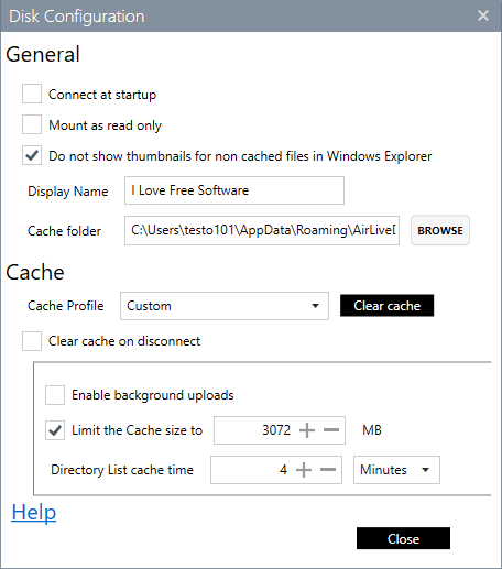 AirLiveDrive-instellingen