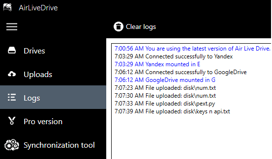 AirLiveDrive-logboeken