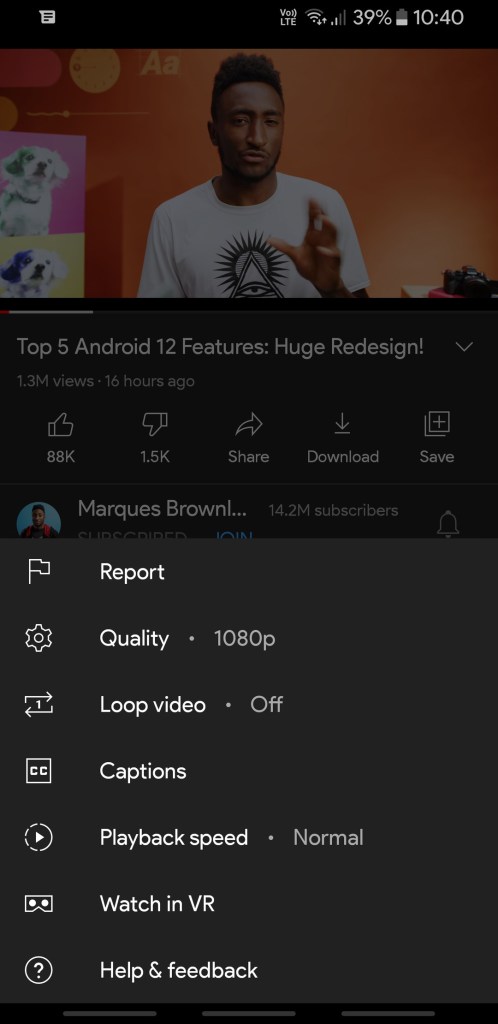 YouTube Vanced oude videokwaliteit selector Screenshot (1)