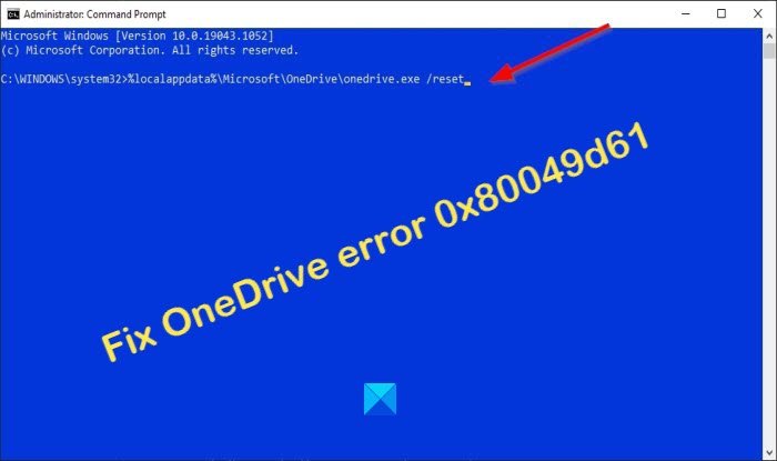 OneDrive-fout 0x80049d61