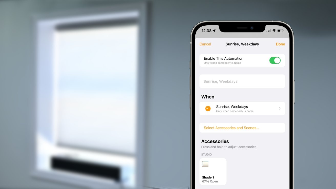 Automatisering van de PowerView-schermen in de Home-app