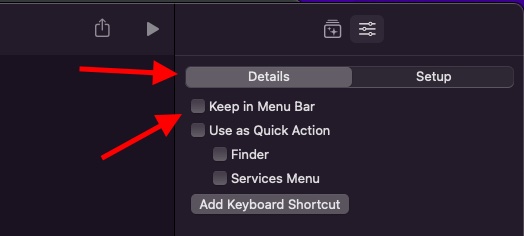 Bewaar een snelkoppeling in de menubalk