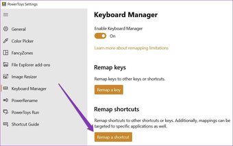 Remap Shortcut In Power Toys