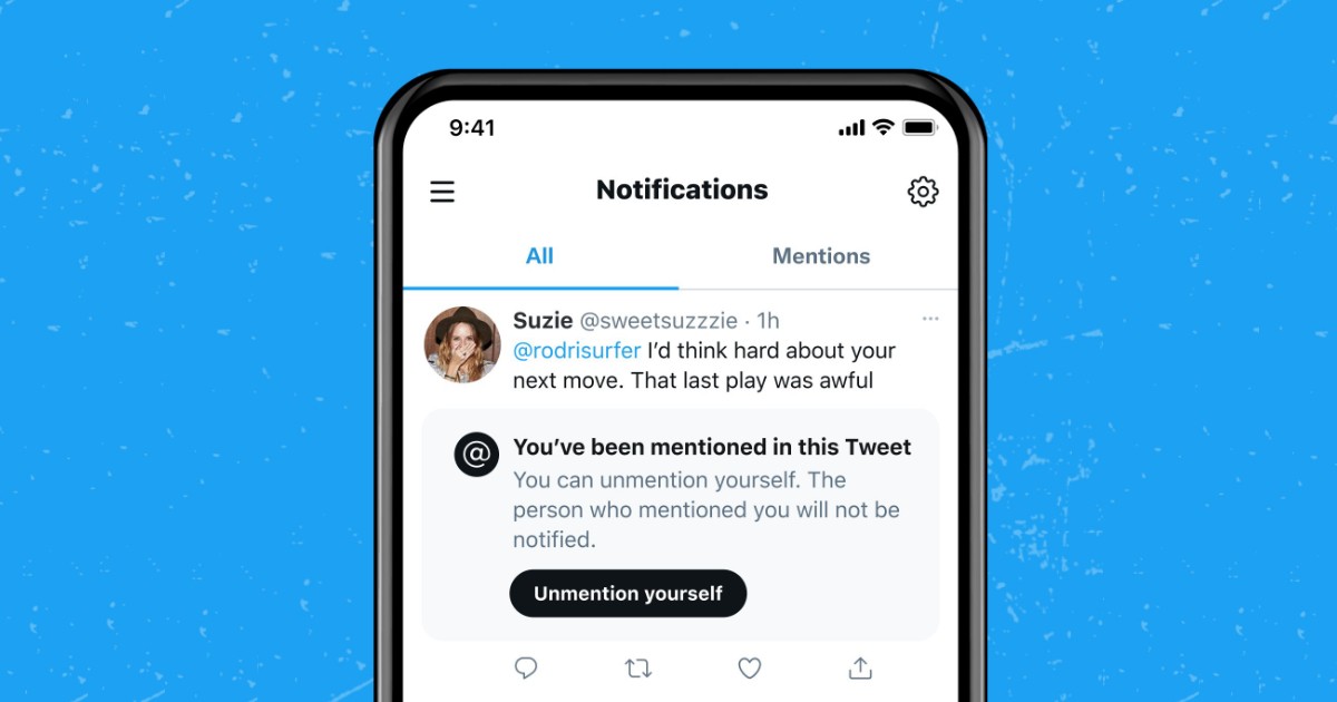 Twitter Unmention-concept