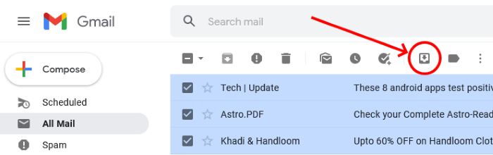 unarchiveren e-mail in gmail