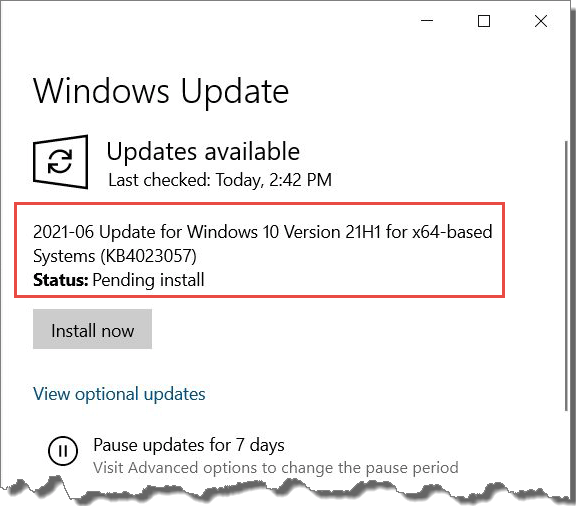 Windows Update KB4023057