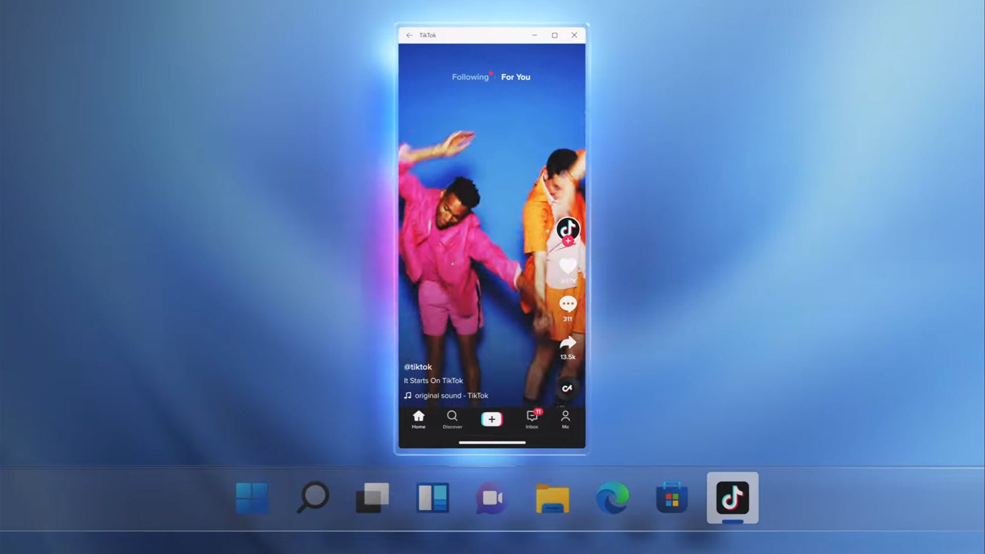 TikTok op Windows 11