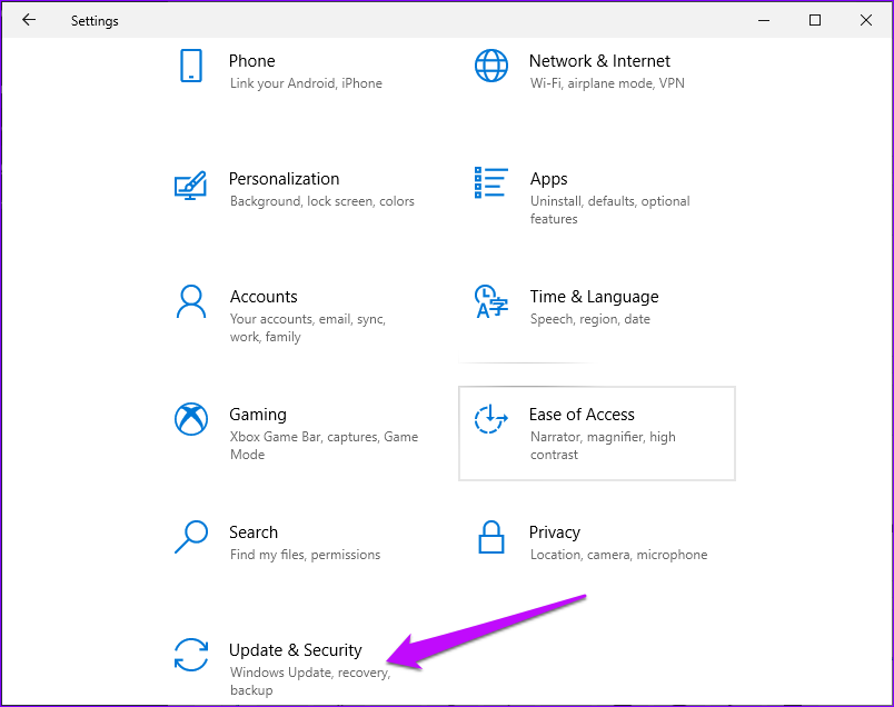 Windows Instellingen Update en Beveiliging