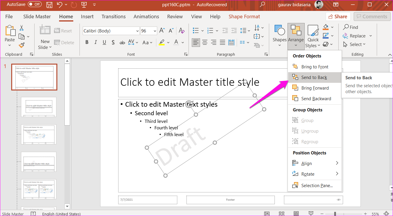 Watermerk maken en toevoegen in PowerPoint-dia's 7