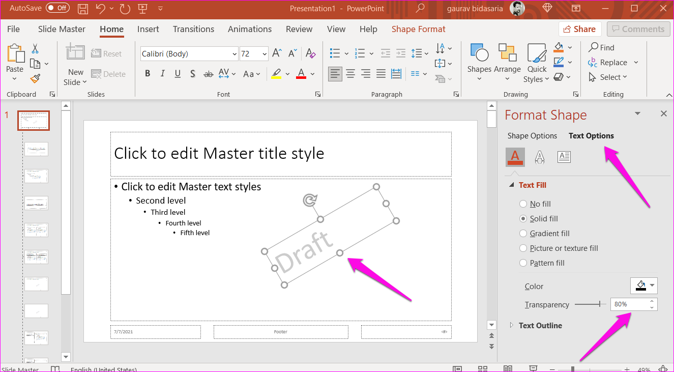Watermerk maken en toevoegen in PowerPoint-dia's 16