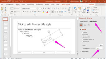 Een watermerk maken en toevoegen in PowerPoint-dia's 16