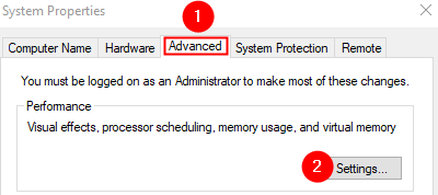 Prestatie-instellingen