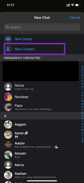 Voeg nieuw contact toe vanuit i OS whatsapp
