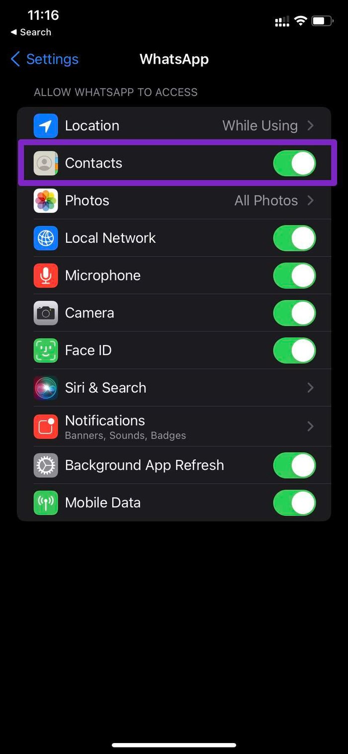 Schakel toestemming voor contacten in op iphone