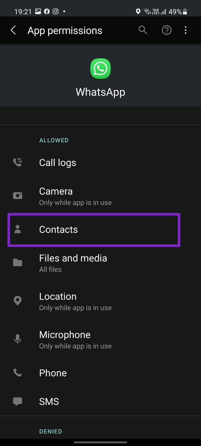 Geef contacten toestemming